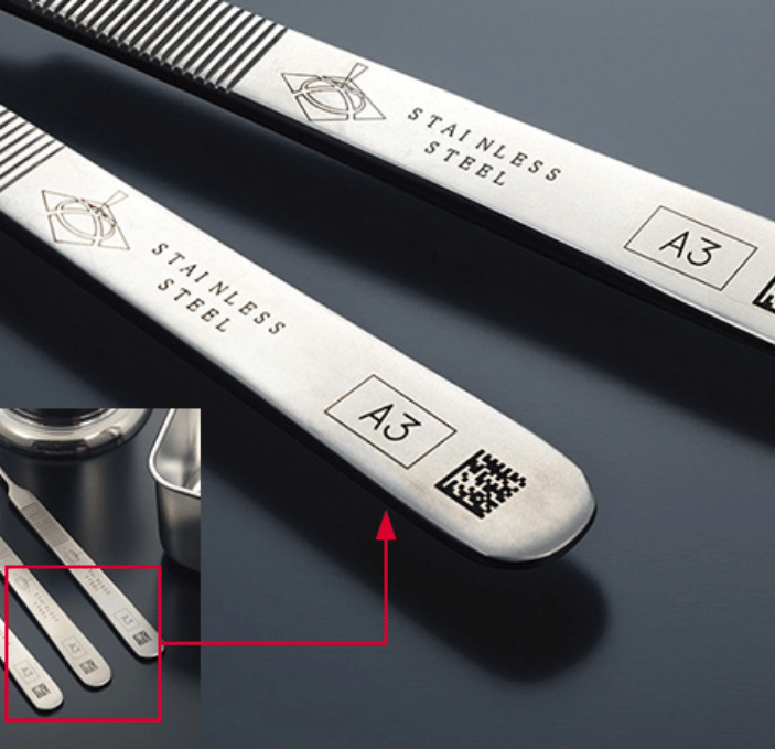UV laser marks barcodes