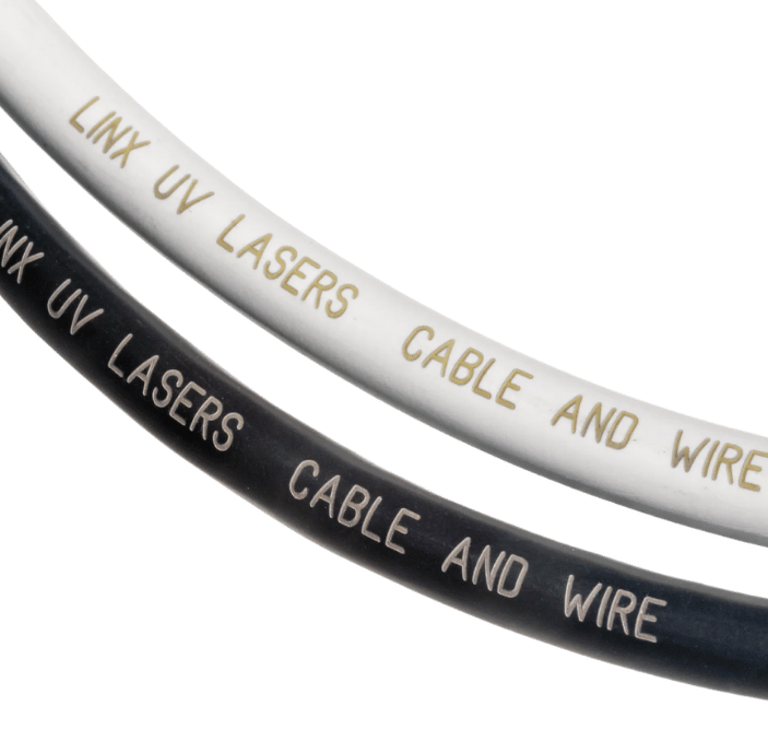 Permanent precise marks of laser UV on cables