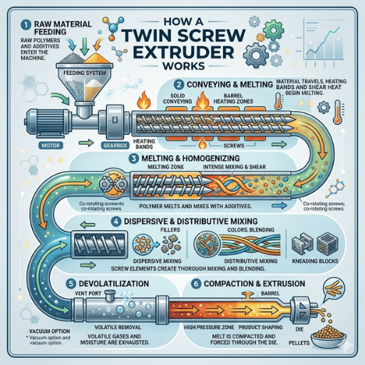 How a Twin Screw Extruder Works