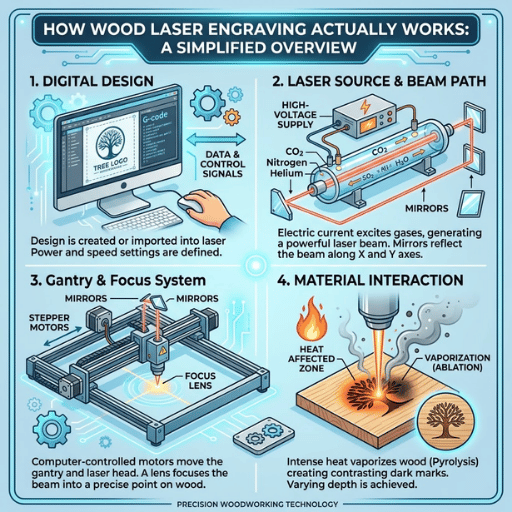 Bagaimana Ukiran Laser Kayu Sebenarnya Berfungsi