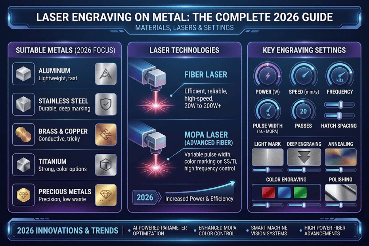 Laser Engraving on Metal Materials, Lasers & Settings 2026