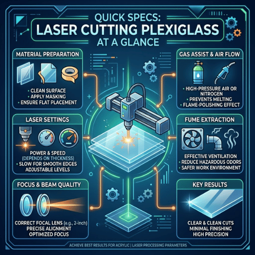 Especificaciones rápidas: Corte láser de plexiglás de un vistazo