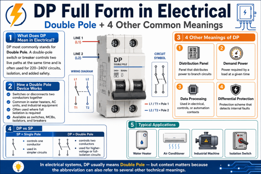 DP (doppio polo) in ambito elettrico + 4 significati