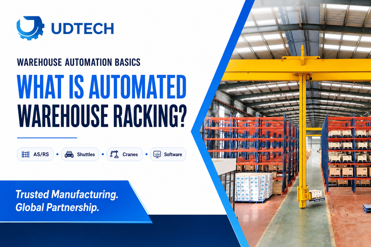 Automated warehouse racking with stacker crane and shuttles — what automated racking is