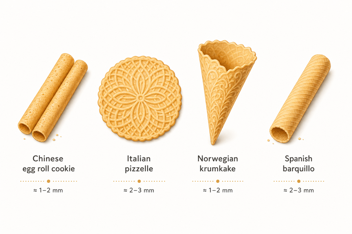 Chinese Egg Roll Cookies vs Pizzelle, Krumkake, and Pirouline