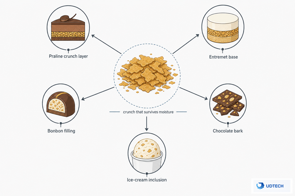 Where Feuilletine Is Used: Praline Layers, Entremets & Coatings — UDTECH