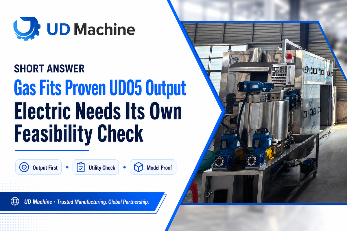 Short Answer: Gas Fits Proven UD05 Output, Electric Needs a Feasibility Check — UDTECH
