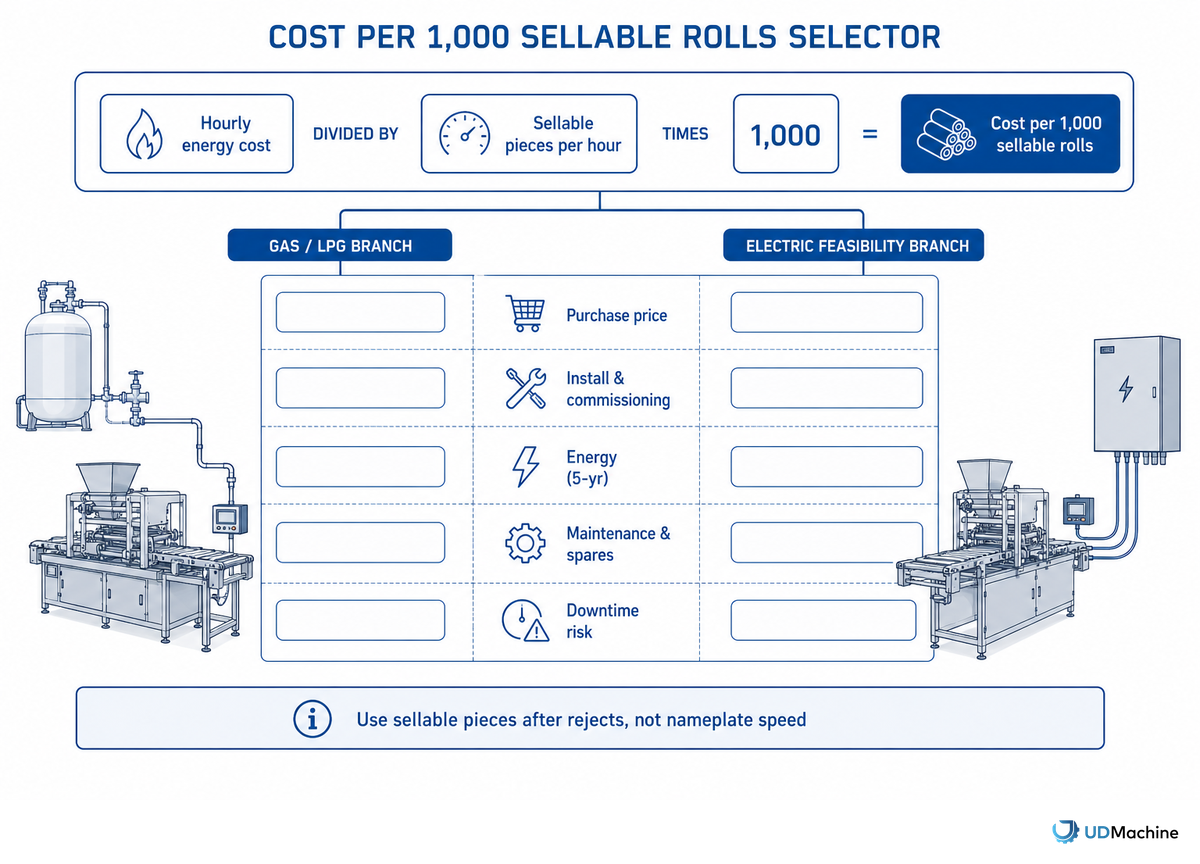 Cost Per 1,000 Sellable Rolls Selector — UDTECH