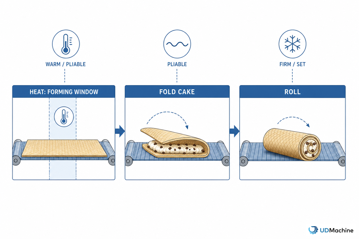 Stations 4–5 — Fold Cake & Roll — UDTECH