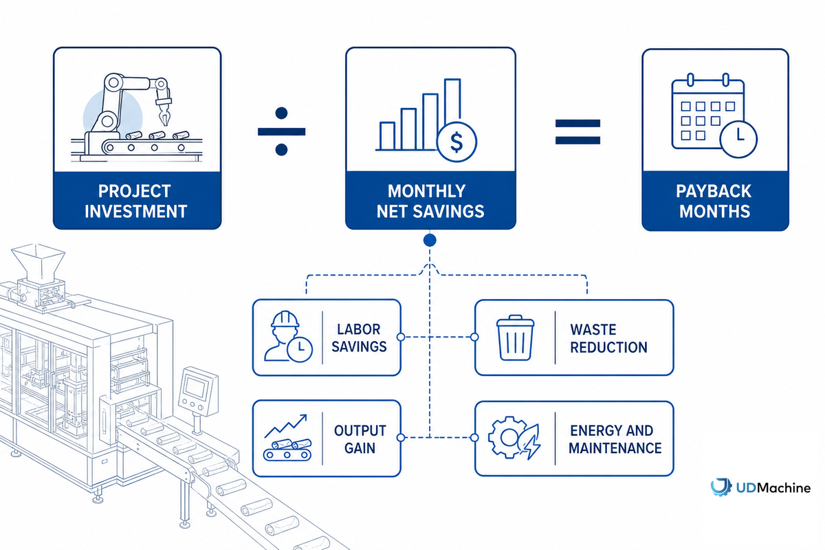 Step 3: Convert Savings Into Payback Months — UDTECH