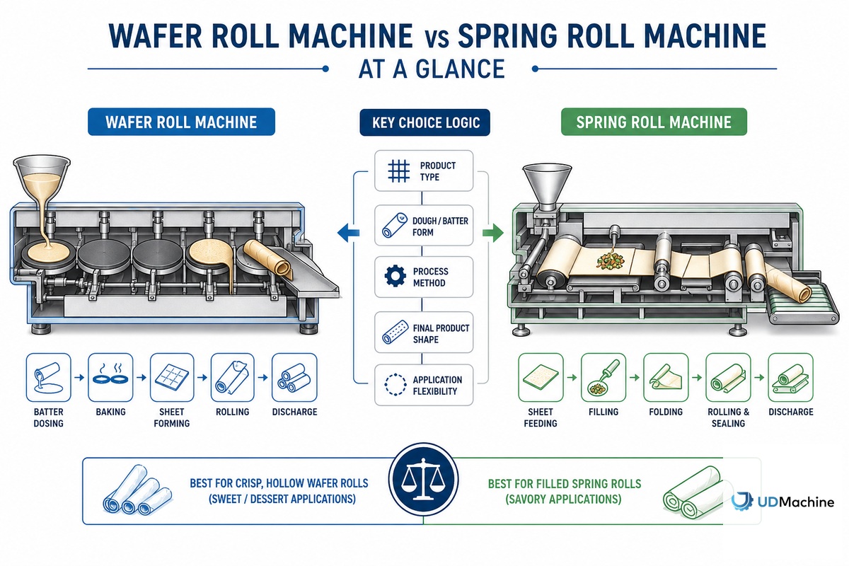 Wafer Roll Machine vs Spring Roll Machine at a Glance — UDTECH