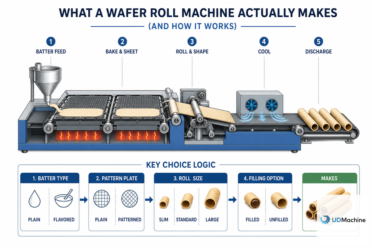 What a Wafer Roll Machine Actually Makes (and How It Works) — UDTECH