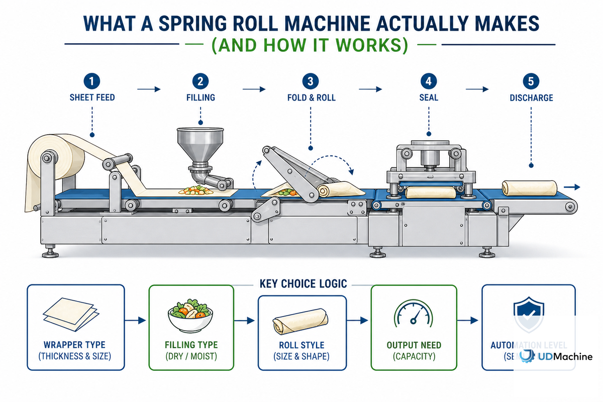 What a Spring Roll Machine Actually Makes (and How It Works) — UDTECH