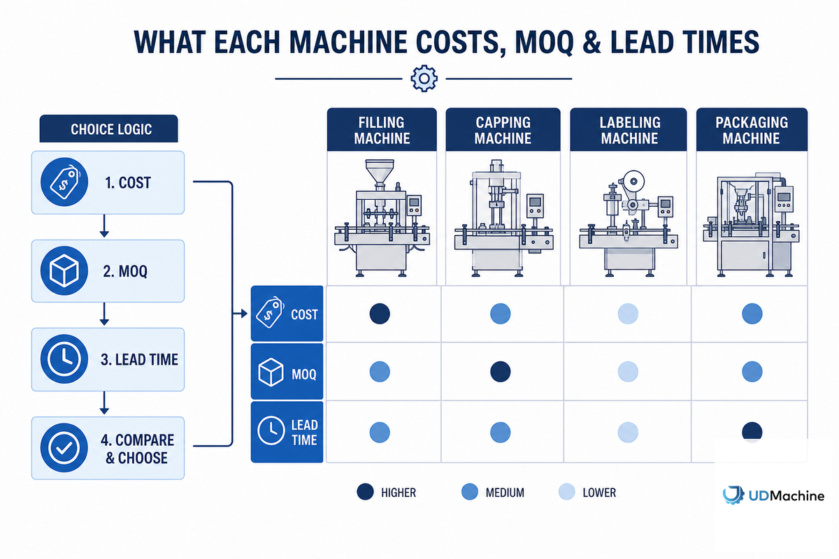 What Each Machine Costs, MOQ and Lead Times — UDTECH