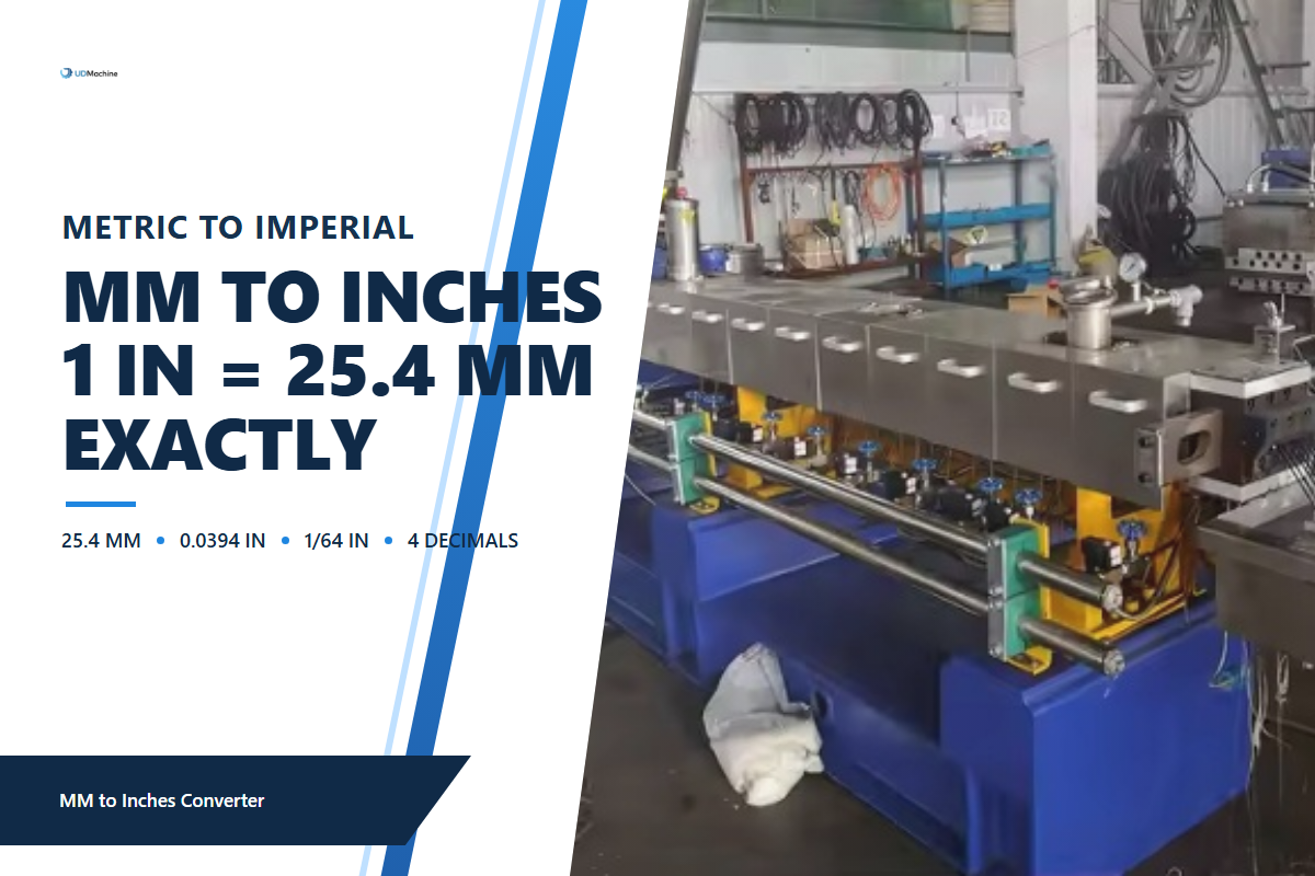 One inch is exactly 25.4 millimeters, so a converted machine dimension is only as precise as the digits it is allowed to keep.
